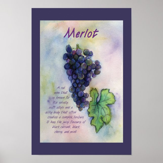 Poster Skriv ut  av Merlot Red Vin-grafik (Framsidan)