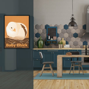 Poster Skriv ut baby Chick Sandy-Orange Kitchen
