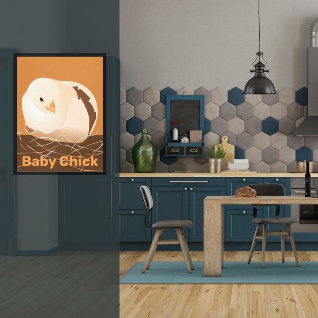 Poster Skriv ut baby Chick Sandy-Orange Kitchen (Skapare uppladdad)