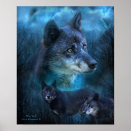 Poster/skriv ut blå Varg Poster
