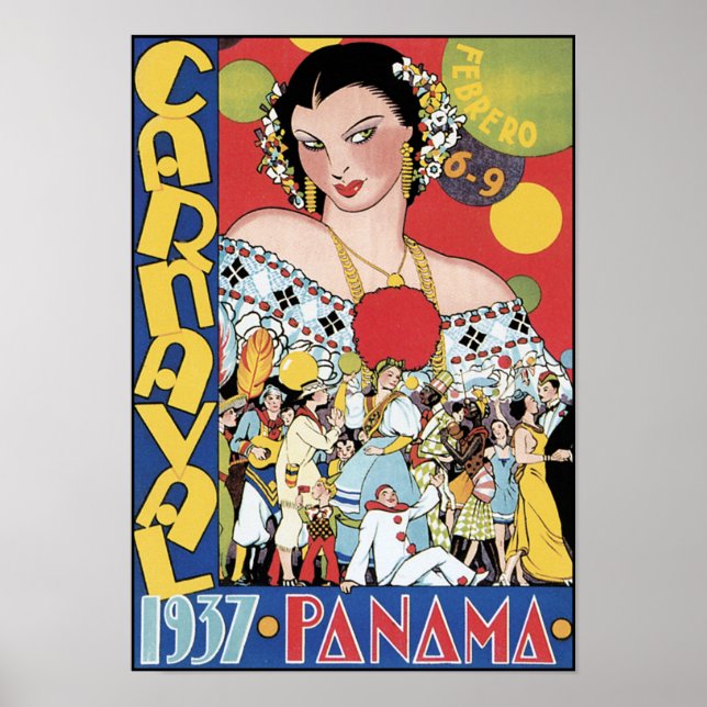 Poster/skriv ut: Carnival 1937 Panama Poster (Framsidan)