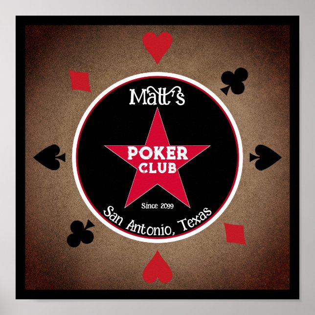 Poster Skriv ut Cowboy Poker Klubb Room  Skriv ut (Framsidan)