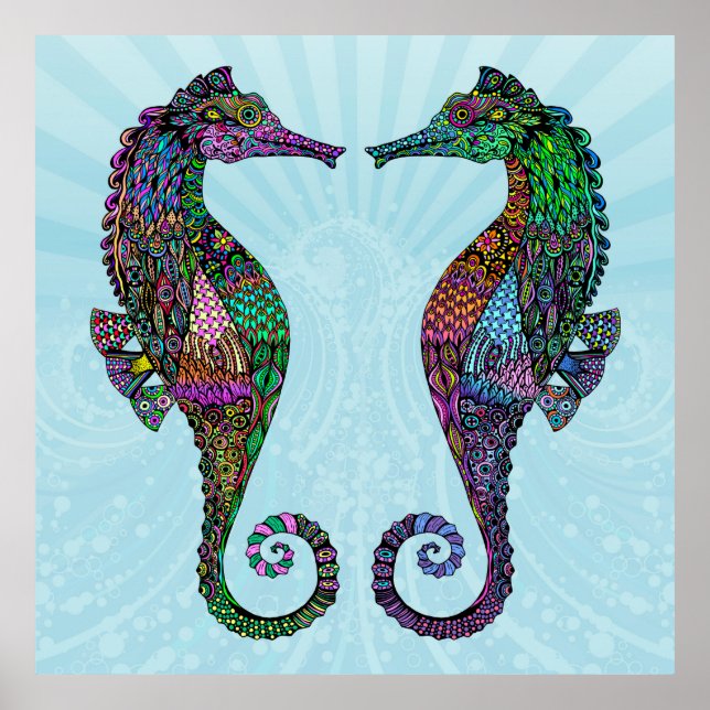 Poster/skriv ut elektrisk sjöhäst poster (Framsidan)