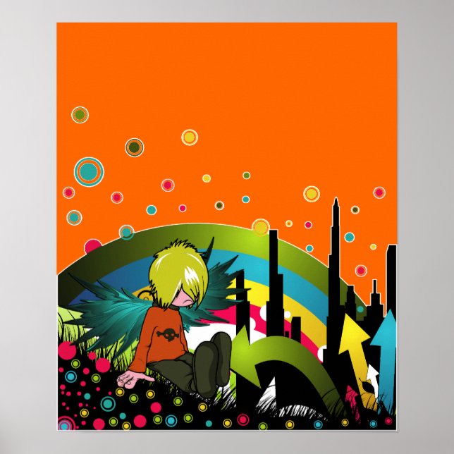 Poster/skriv ut: Emo Boy under Mute Rainbow Poster (Framsidan)