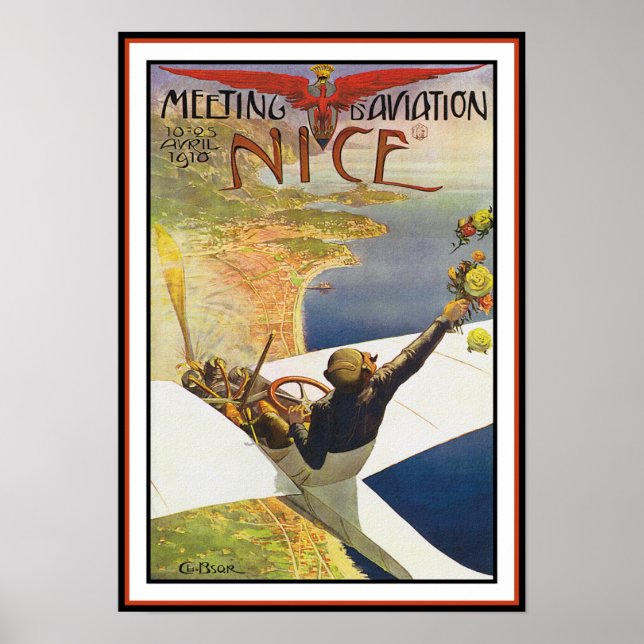 Poster/skriv ut flygplan: Möte d'Aviation Poster (Framsidan)
