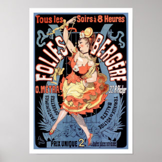 Poster/skriv ut: Folies Bergere - Cheret Poster