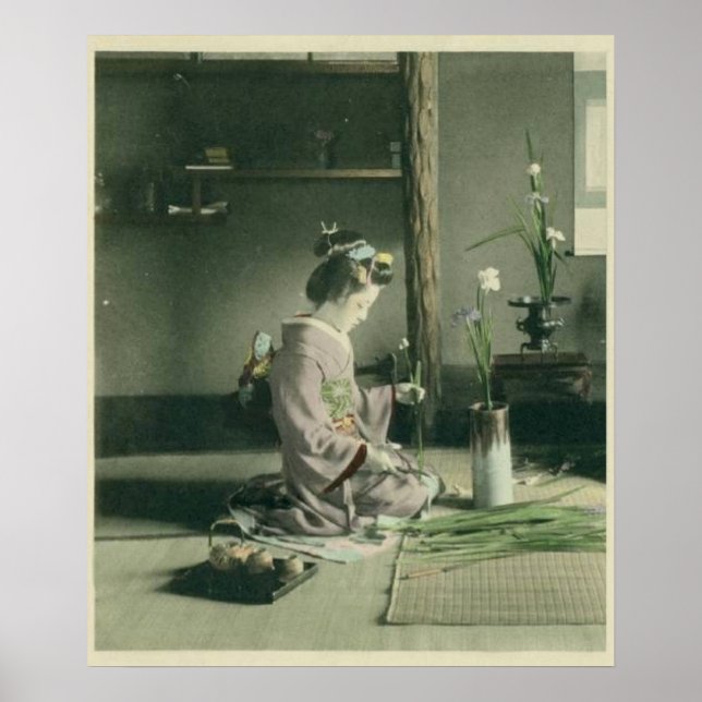 Poster Skriv ut Geisha Arrange Iris Flowers (Framsidan)