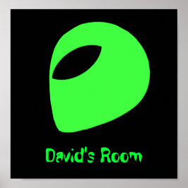 Poster/skriv ut grönt Alien Head Poster