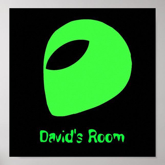 Poster/skriv ut grönt Alien Head Poster (Framsidan)