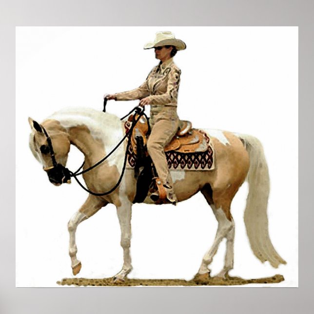 Poster Skriv ut halvarabiska Westerna leasinghäst (Framsidan)