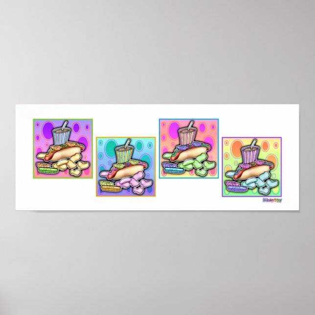 Poster, Skriv ut - Hund för popup-Hett med Chip oc Poster (Framsidan)