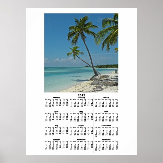 Poster Skriv ut i kalender för Tropical Island Bea (Framsidan)