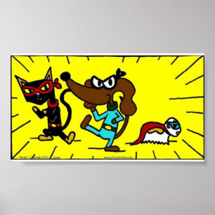Poster Skriv ut i mitten av superhjälten Trio