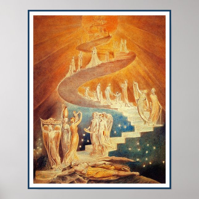 Poster/skriv ut: Jacob's Ladder - William Blake Poster (Framsidan)