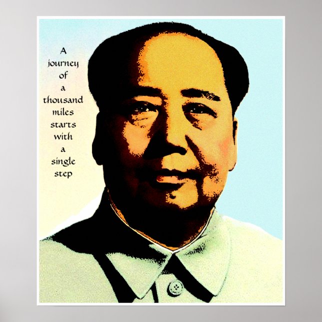 Poster Skriv ut Mao Zedong Journey Quote (Framsidan)
