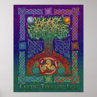 Poster Skriv ut med Celtic Livets träd