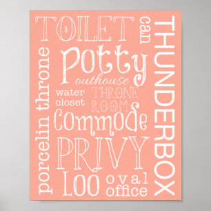 Poster Skriv ut med ett sunt toalettstreck