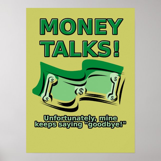 Poster Skriv ut med Money Talks Funny (Framsidan)