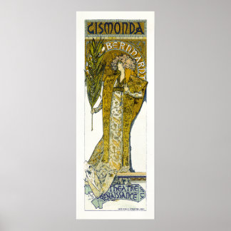 Poster/skriv ut: Mucha - Sarah Bernhardt - Gismond Poster