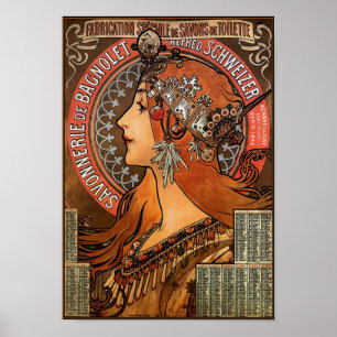 Poster/skriv ut: Mucha - "Savonnerie de Bagnolet" Poster