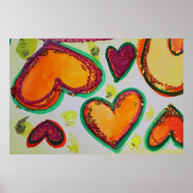 Poster Skriv ut när du  Rosa Bliss Painting Art (h (Framsidan)