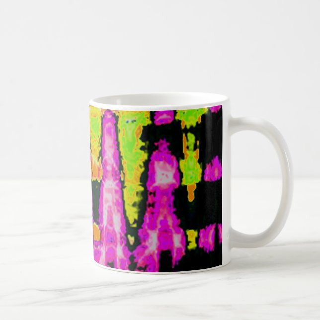 Poster Skriv ut Neon Glitch Abstrakt Art Kaffemugg (Höger)