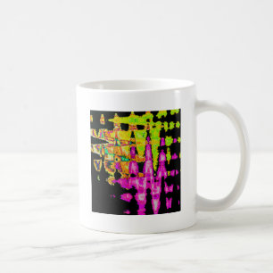 Poster Skriv ut Neon Glitch Abstrakt Art Kaffemugg