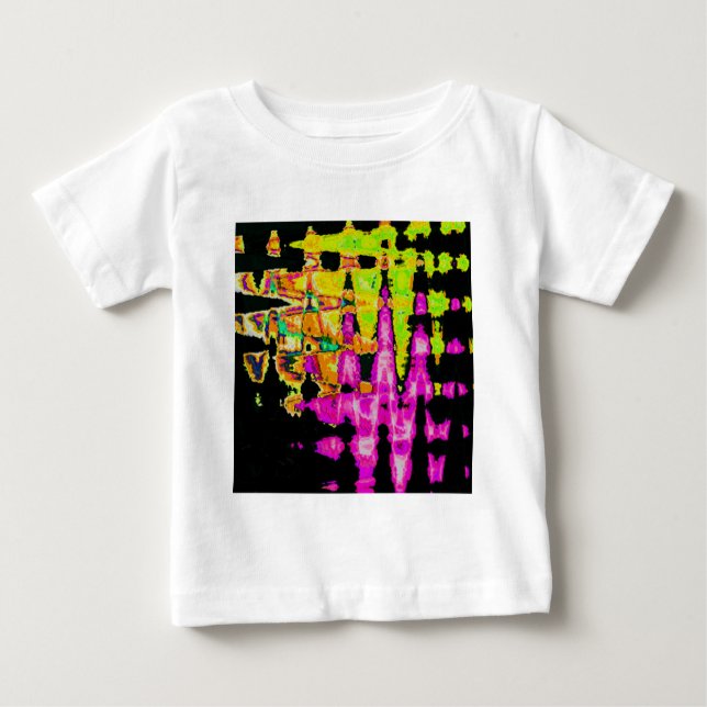 Poster Skriv ut Neon Glitch Abstrakt Art Tee (Framsida)