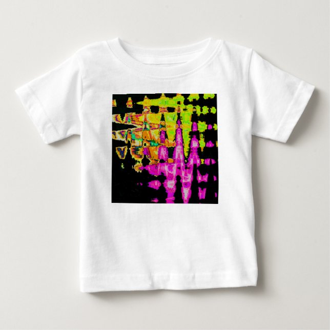 Poster Skriv ut Neon Glitch Abstrakt Art Tee Shirt (Framsida)