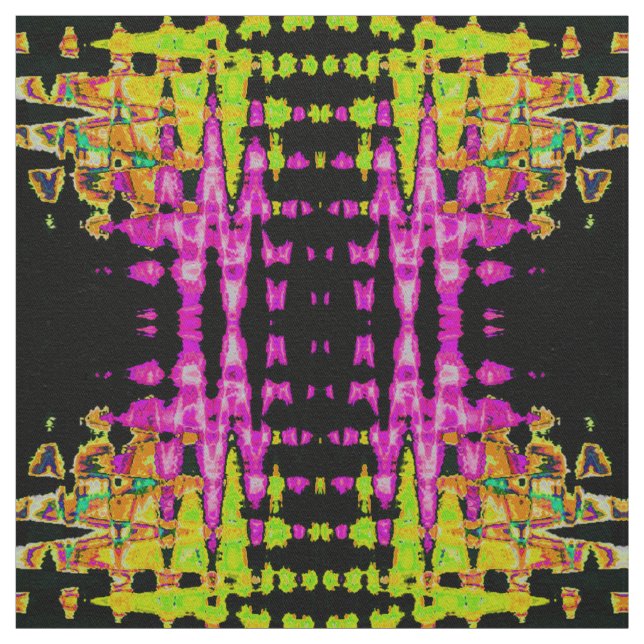 Poster Skriv ut Neon Glitch Abstrakt Art Tyg (Provkarta)