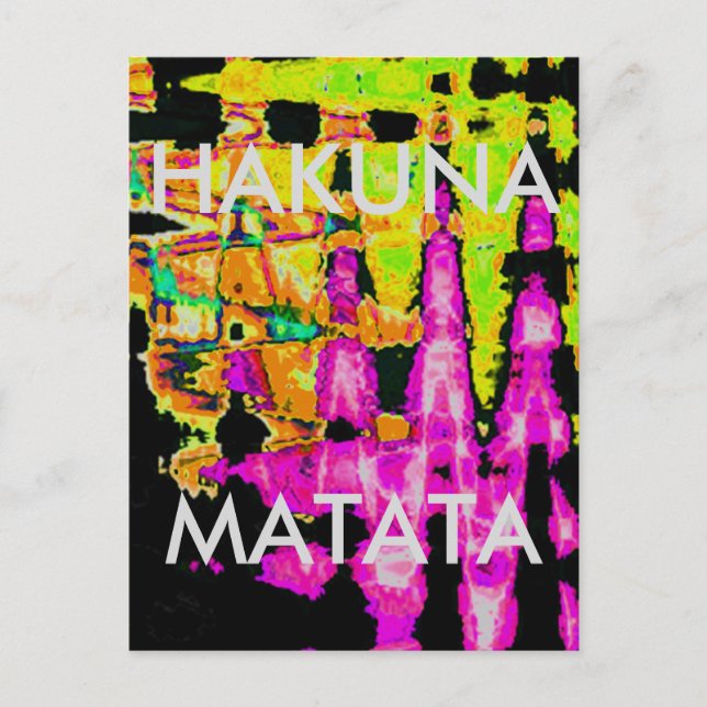 Poster Skriv ut Neon Glitch Abstrakt Art Vykort (Framsida)