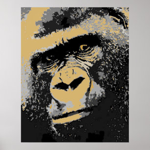 Poster Skriv ut Porträtt i Gorilla