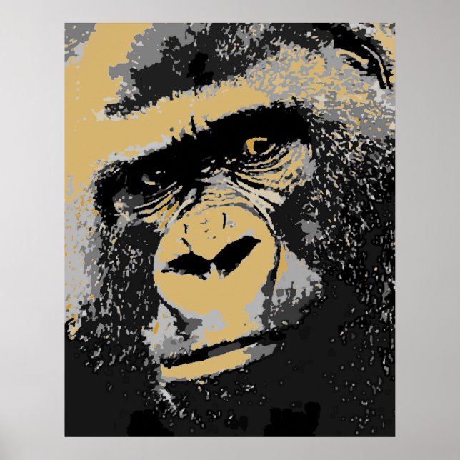 Poster Skriv ut Porträtt i Gorilla (Framsidan)