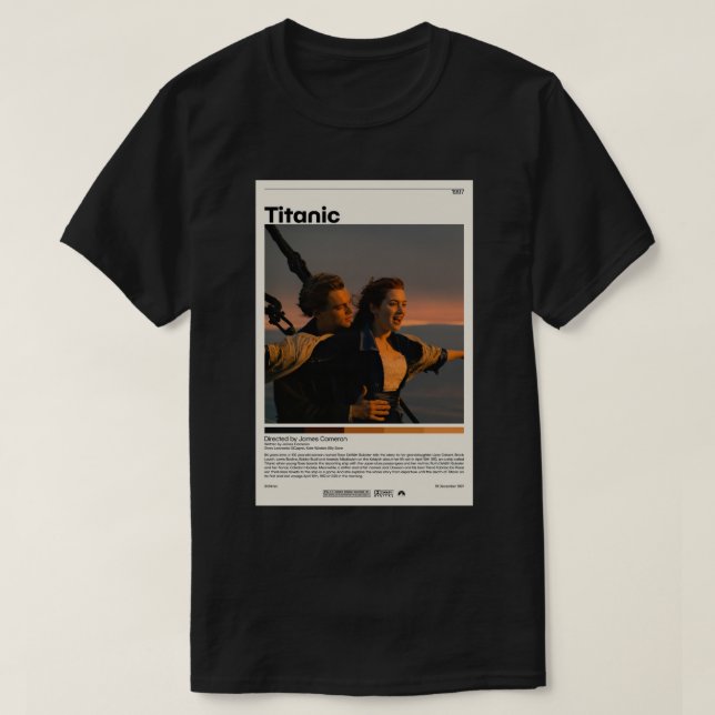 Poster Skriv ut Poster för att  Titanic-film T Shirt (Design framsida)