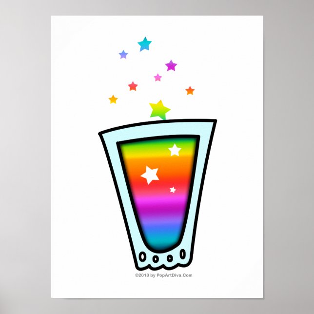 POSTER, SKRIV UT - RAINBOW SHOT GLAS POSTER (Framsidan)