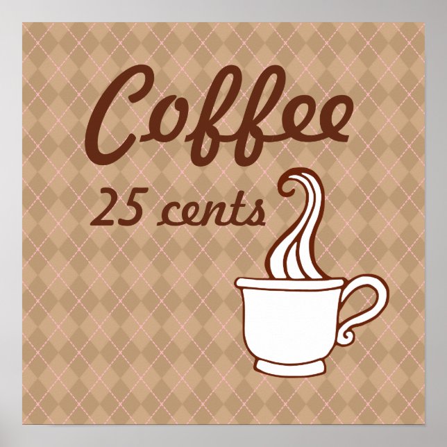 Poster Skriv ut Retrokaffekonst (Framsidan)