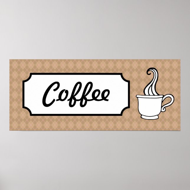Poster Skriv ut Retrokaffekonst (Framsidan)