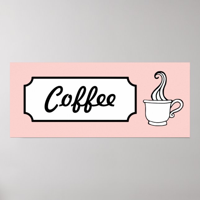 Poster Skriv ut Retrokaffekonst (Framsidan)
