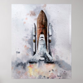 Poster Skriv ut "Rocket" för att stoppa in i rymde