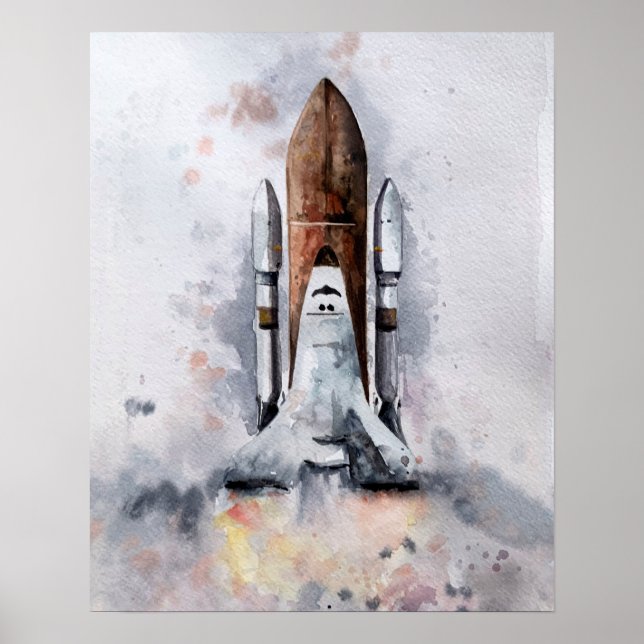 Poster Skriv ut "Rocket" för att stoppa in i rymde (Framsidan)