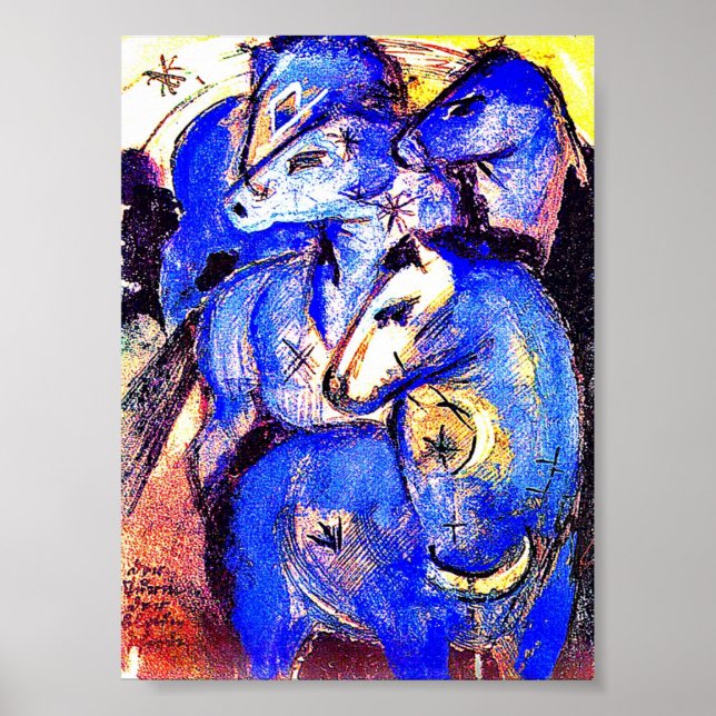 Poster Skriv ut torn i Blue Horses Art (Framsidan)