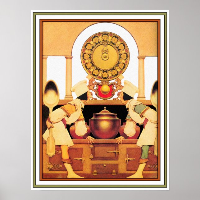 Poster/skriv ut: Två bakverk - Maxfield Parrish Poster (Framsidan)