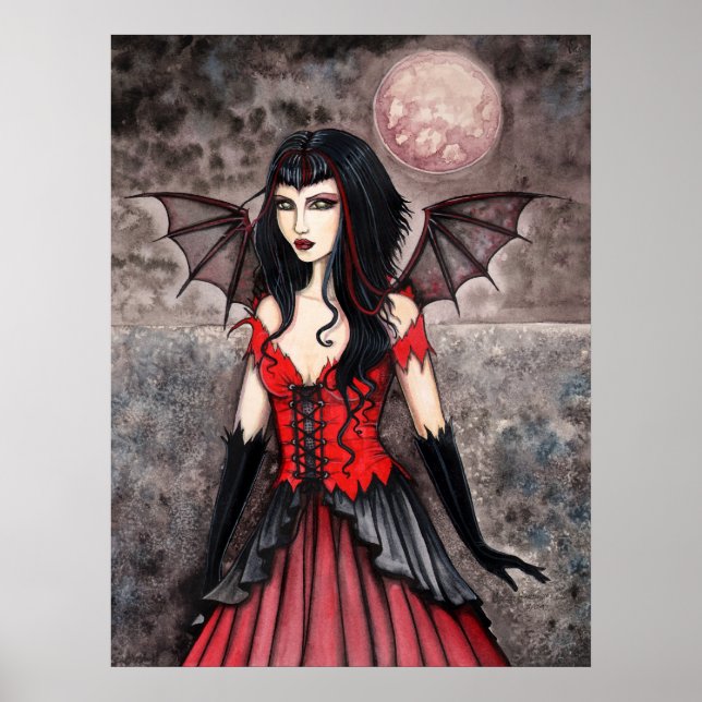 Poster Skriv ut Vampre Gothic Fairy Art (Framsidan)