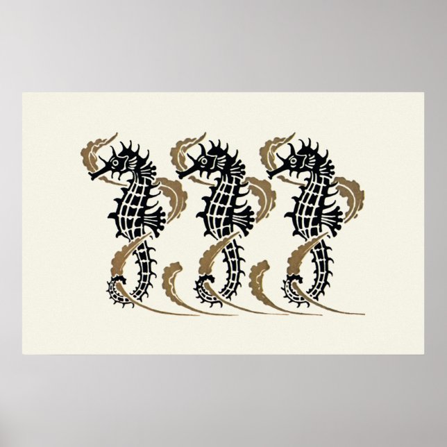 Poster Skriv ut Verneuil Art nouveau Seahorse (Framsidan)