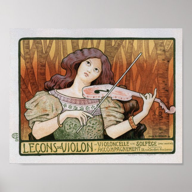 Poster Skriv ut: Violin Lessons av Paul Berthon (Framsidan)