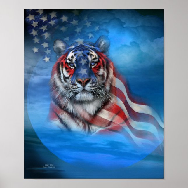 Poster/skriv ut vit Flagga Poster (Framsidan)