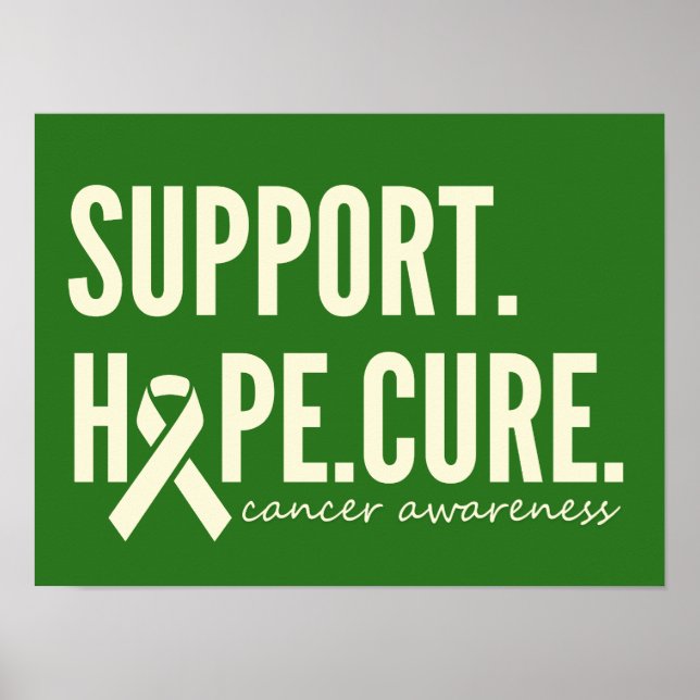 poster Skrivartecken för supportbotemedel mot canc (Framsidan)