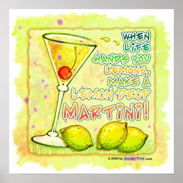 Poster, Skriver ut - Lemon Drop Martini Poster (Framsidan)