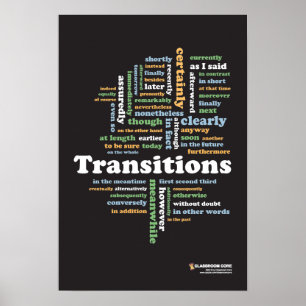 Poster skrivövergångar i klassrummet 13 x 19 tum