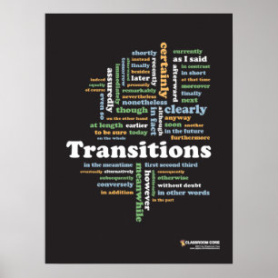 Poster skrivövergångar i klassrummet 18 x 24 tum